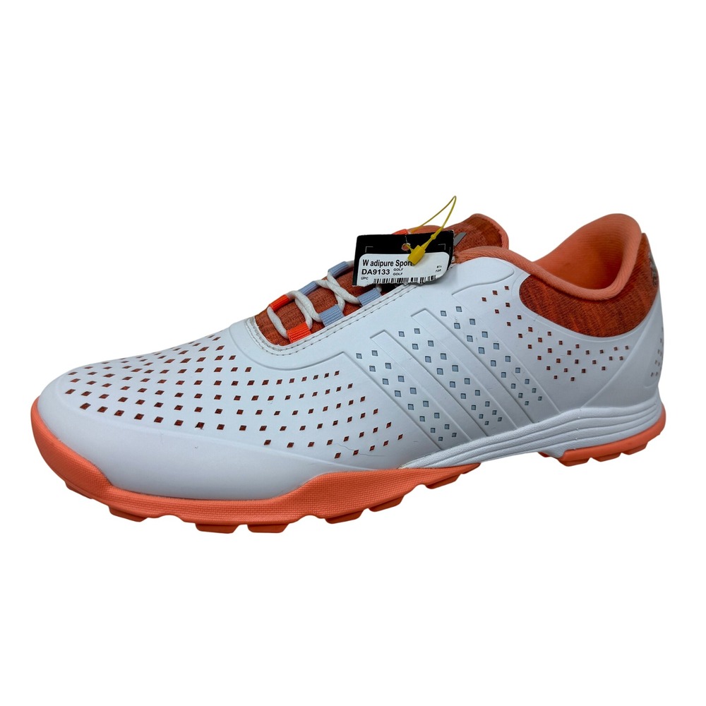 Adidas adipure Sport DA9133 Golf Shoes White Coral Men's 8 = Women's Sz 9 1/2